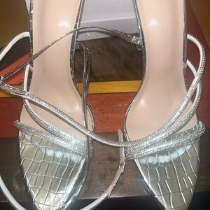 Silver Strappy Women's Shoes